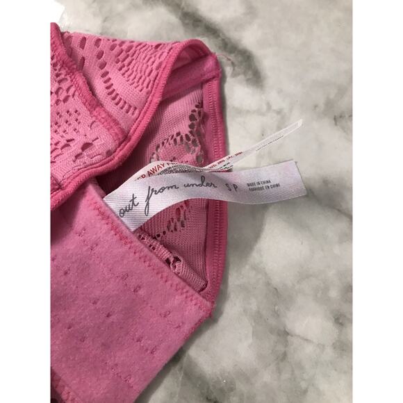 UO Out From Under PINK Amour Lace Lace-Up Adj Straps Corset Women's Size Sm/P - Picture 7 of 7